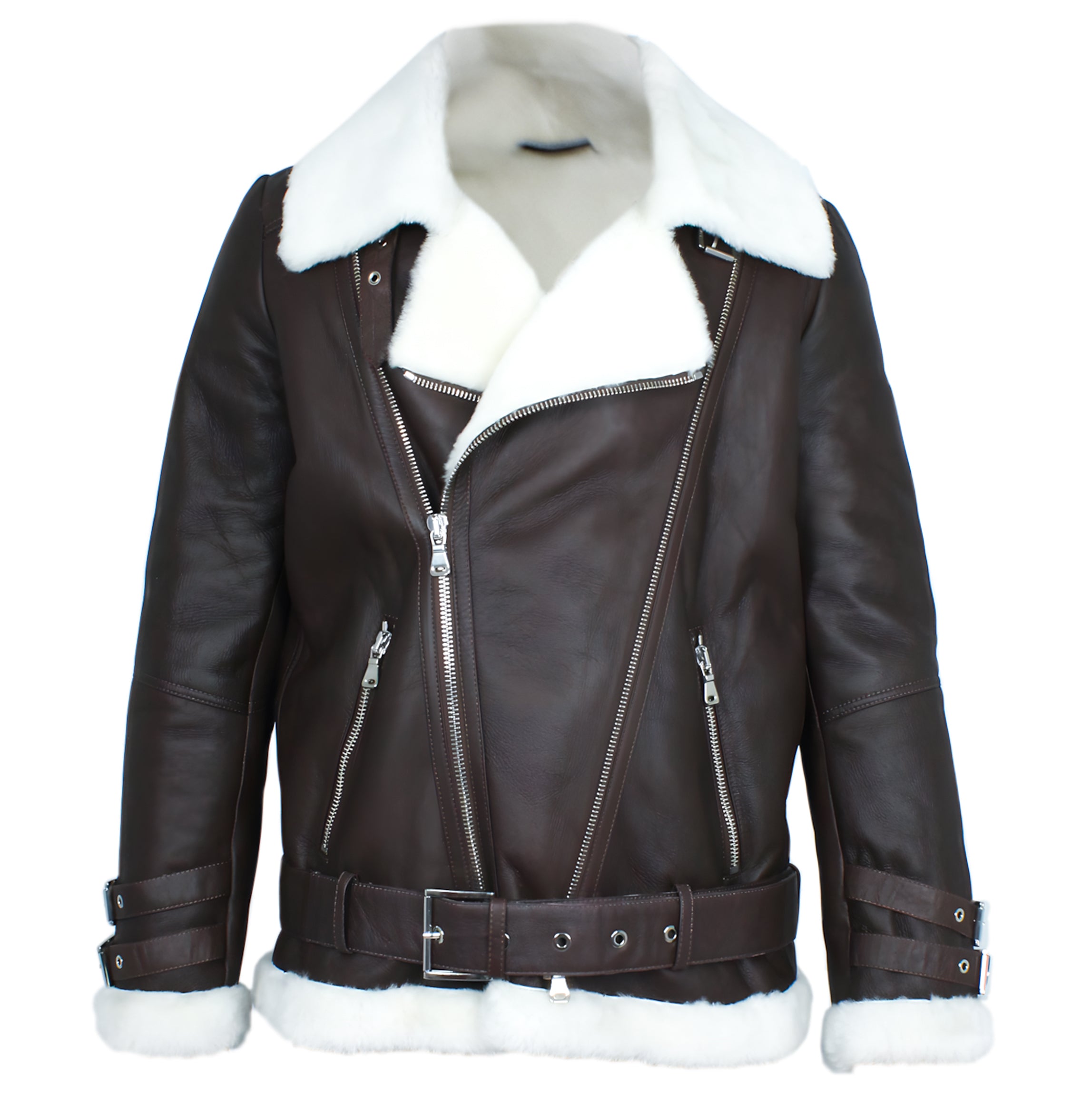 Shearling Trim Biker Jacket – Daniel's Leather