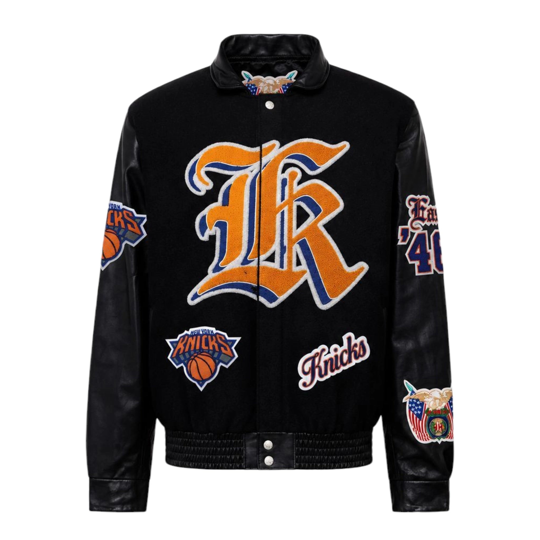 New York Knicks Old English Wool & Leather Jacket – Daniel's Leather