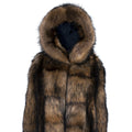 Hooded Fox Fur Trench Jacket