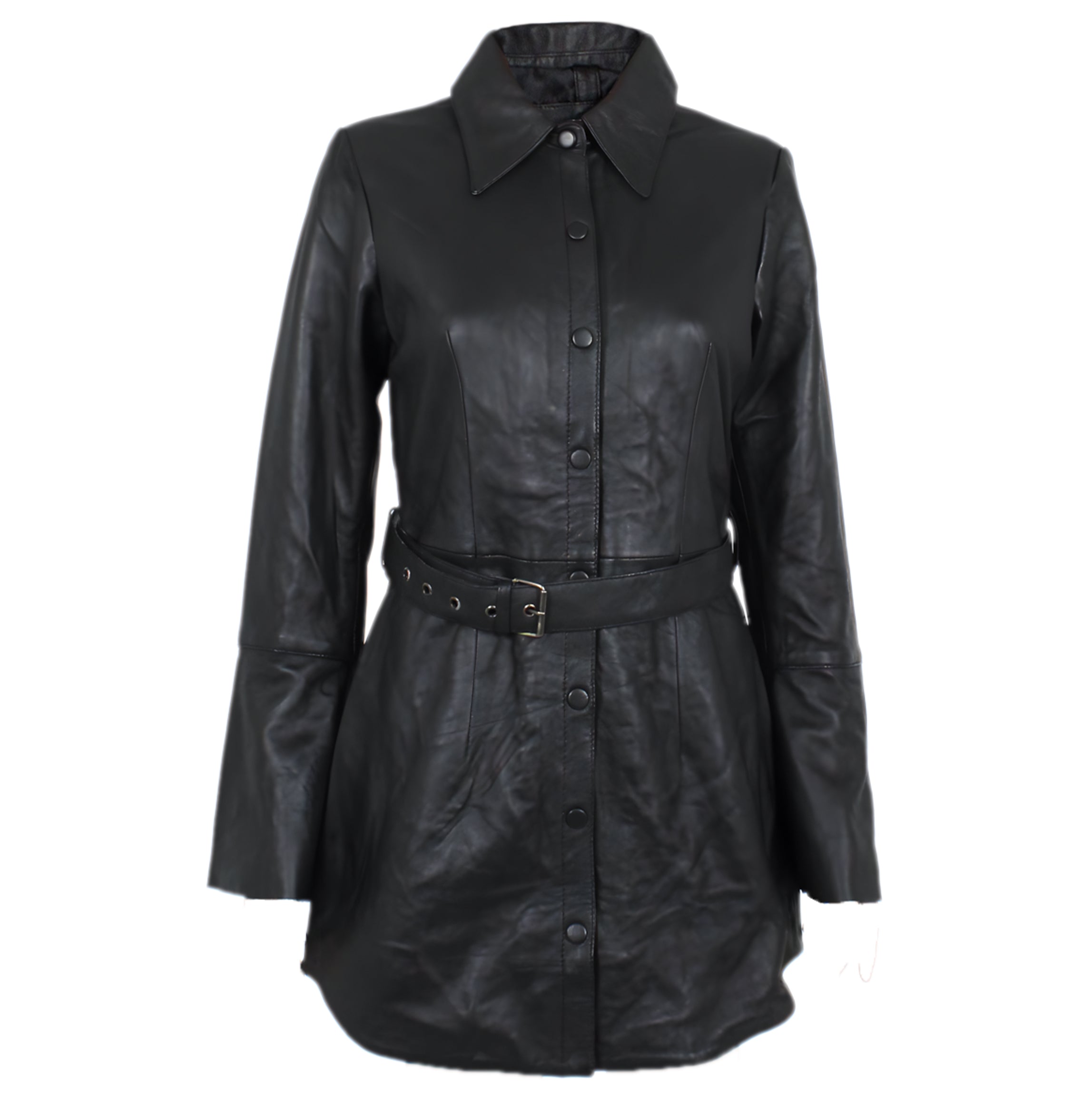 3/4 Strapped Lambskin Coat – Daniel's Leather