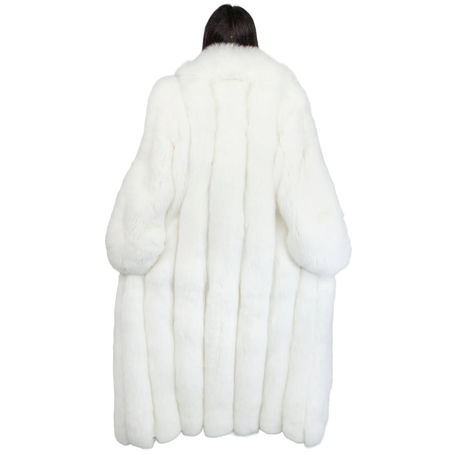 White Full Length Fox Fur Coat