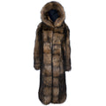 Hooded Fox Fur Trench Jacket