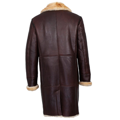 3/4 Deep Burgundy Double-Breasted Shearling