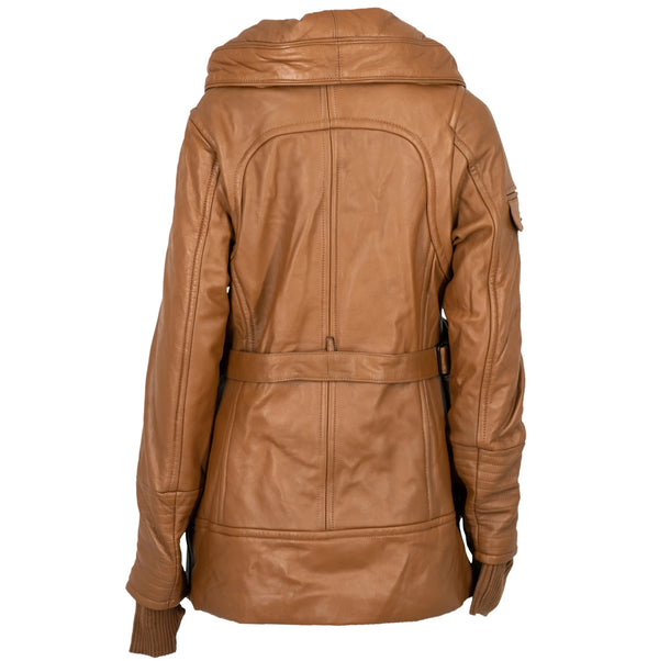 Bulky Leather Jacket With Hood
