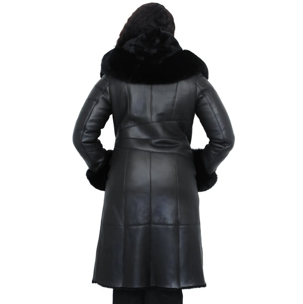 3/4 Length Black Shearling