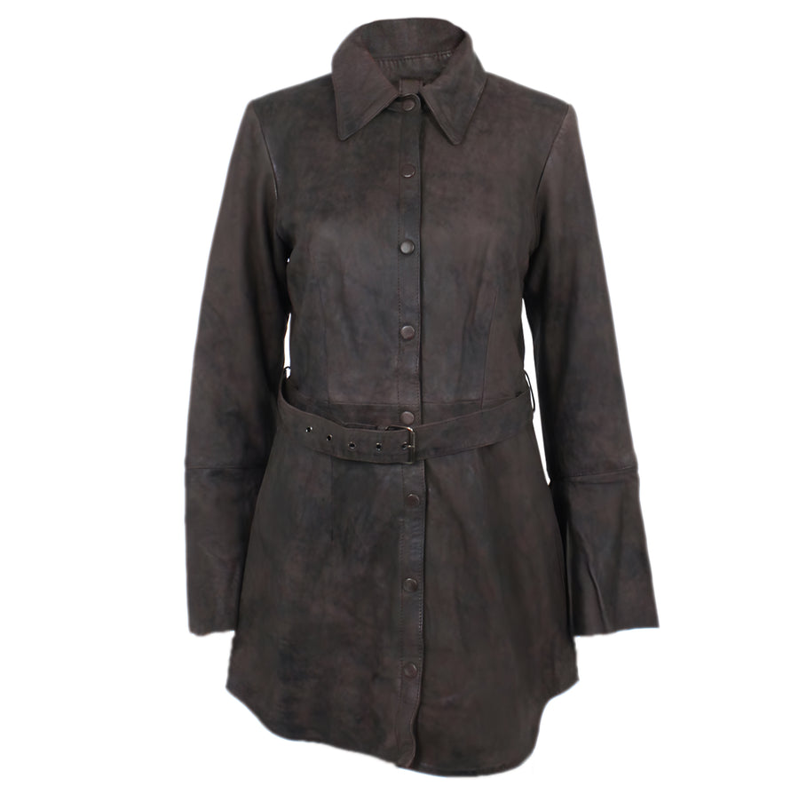3/4 Strapped Lambskin Coat