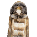 Hooded Fox Fur Trench Jacket