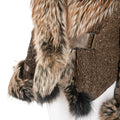 Crinkle Leather Jacket with Fox Fur Lining