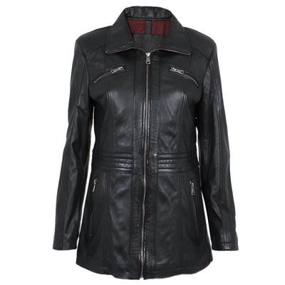 Smooth Black Lambskin Coat