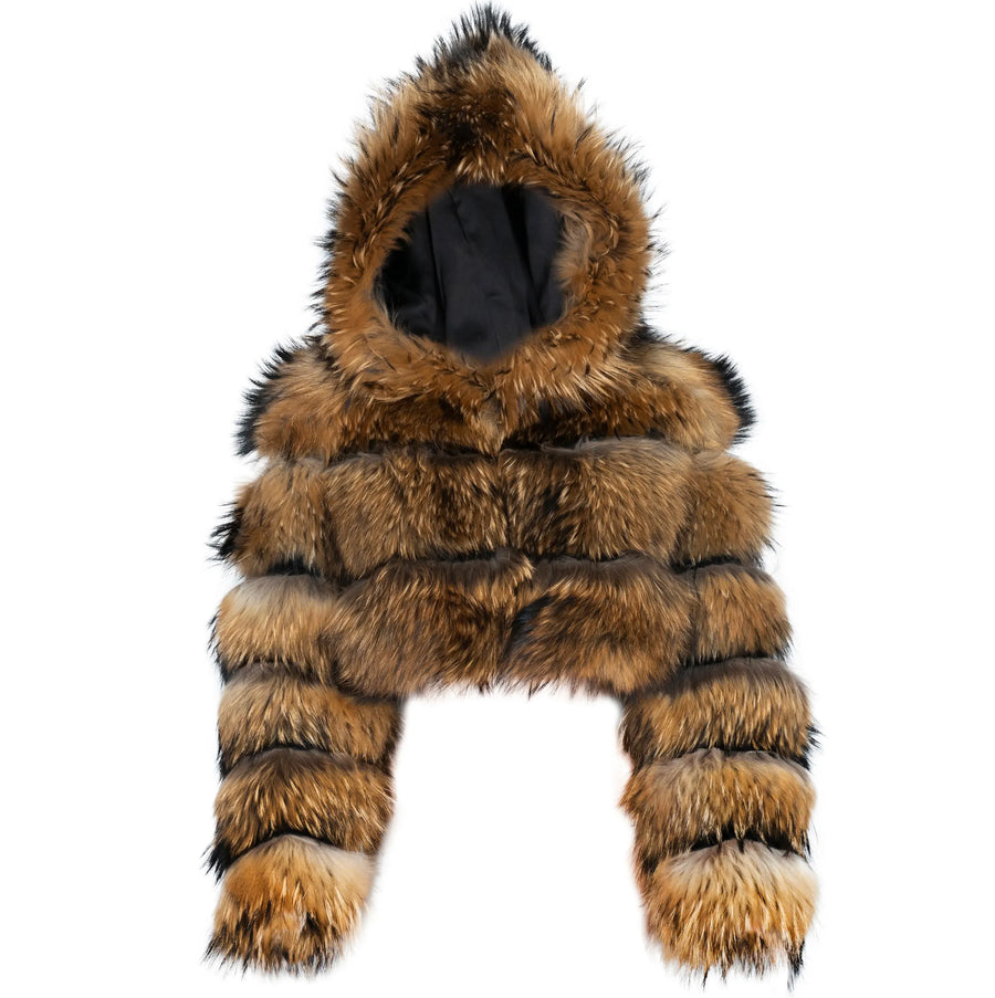 Fox Fur Cropped with Hood