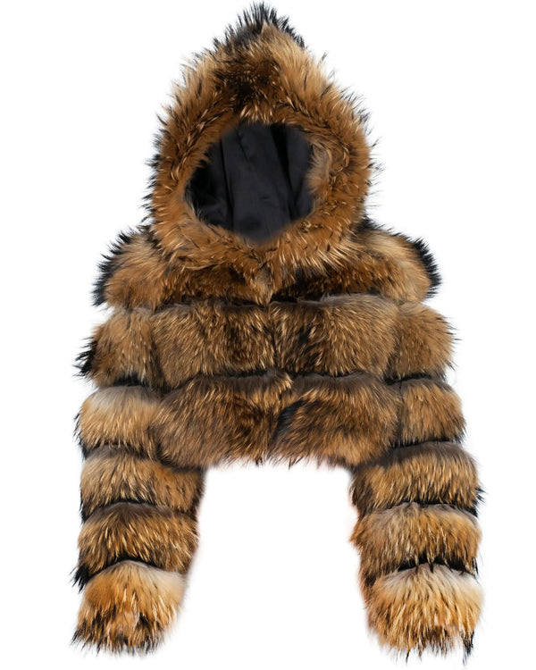 Fox Fur Cropped with Hood