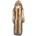 Hooded Fox Fur Trench Jacket