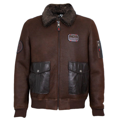 Aviator Style Shearling Jacket