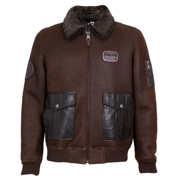 Aviator Style Shearling Jacket