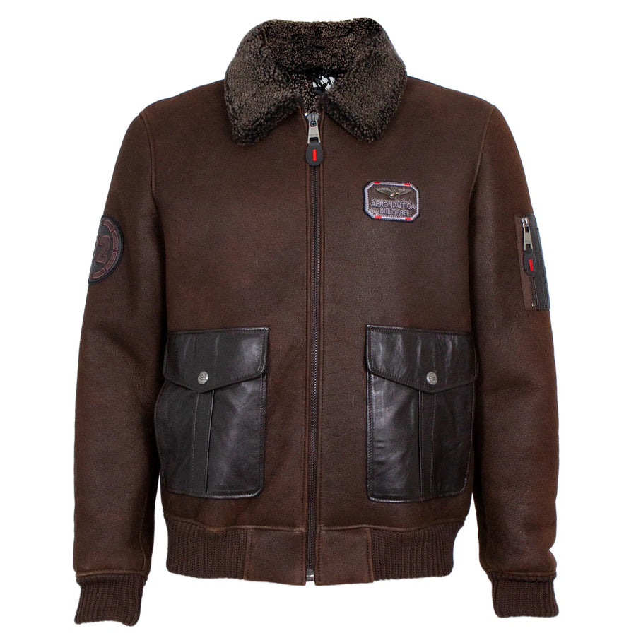 Aviator Style Shearling Jacket