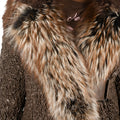 Crinkle Leather Jacket with Fox Fur Lining