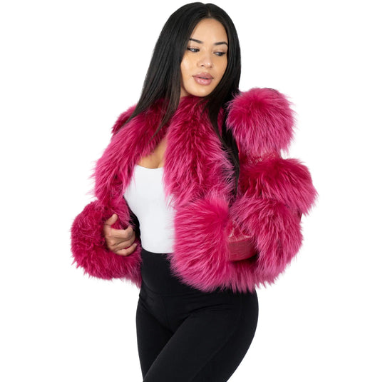 Fox with Snake Print Leather