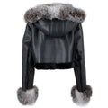 Cropped Shearling with Fox Trims