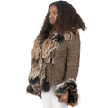 Crinkle Leather Jacket with Fox Fur Lining