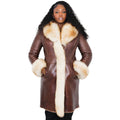 3/4 Brown Shearling with Fox Fur
