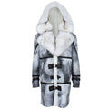 Men Maxim Shearling with Fox Collar and Hood