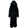 4 in 1 Fox Fur Coat With Removable Hood, Sleeves and Body