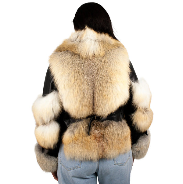 Fox Fur Leather Jacket