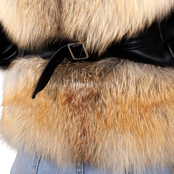 Fox Fur Leather Jacket