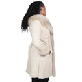 3/4 White Shearling with Fox Fur