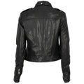 Women's Black Leather Moto Jacket