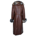 Tan Shearling with Crystal Fox Hood and Cuffs