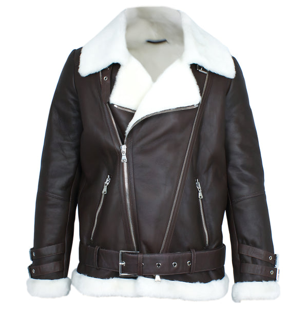 Shearling Trim Biker Jacket