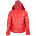 Fox Fur Trim Hood Leather Puffer Jacket