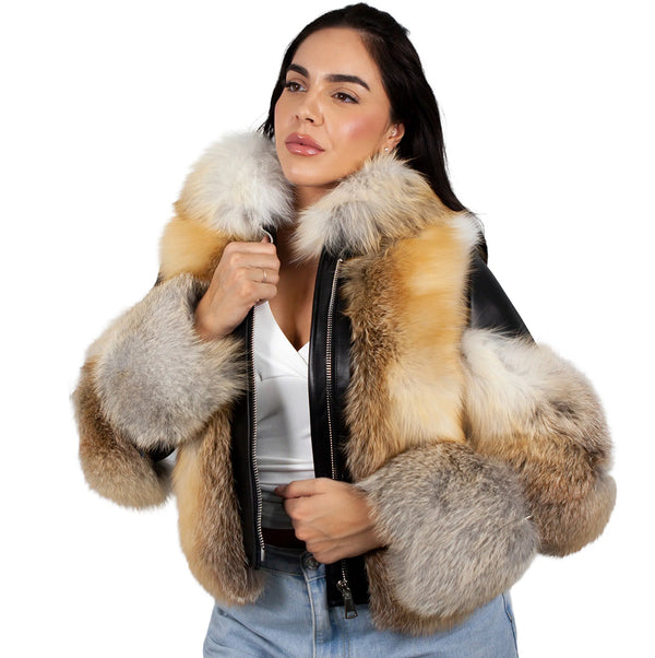 Fox Fur Leather Jacket