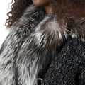 Crinkle Leather Jacket with Fox Fur Lining