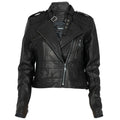 Women's Black Leather Moto Jacket