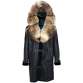 Men Maxim Shearling with Fox Collar and Hood