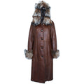 Tan Shearling with Crystal Fox Hood and Cuffs