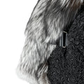 Crinkle Leather Jacket with Fox Fur Lining