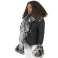 Crinkle Leather Jacket with Fox Fur Lining