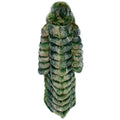 4 in 1 Fox Fur Coat With Removable Hood, Sleeves and Body