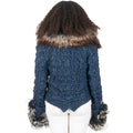 Crinkle Leather Jacket with Fox Fur Lining