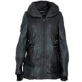 Bulky Leather Jacket With Hood