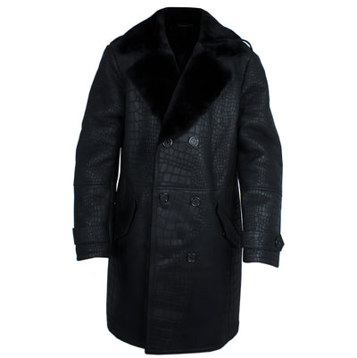 Crocodile Print Shearling