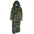 4 in 1 Fox Fur Coat With Removable Hood, Sleeves and Body