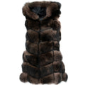 3/4 Cross Cut Sable Colored Fox Vest
