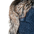 Crinkle Leather Jacket with Fox Fur Lining