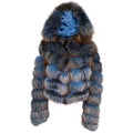 4 in 1 Fox Fur Coat With Removable Hood, Sleeves and Body