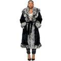Long Rabbit Coat with Fox Trimming
