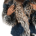 Crinkle Leather Jacket with Fox Fur Lining